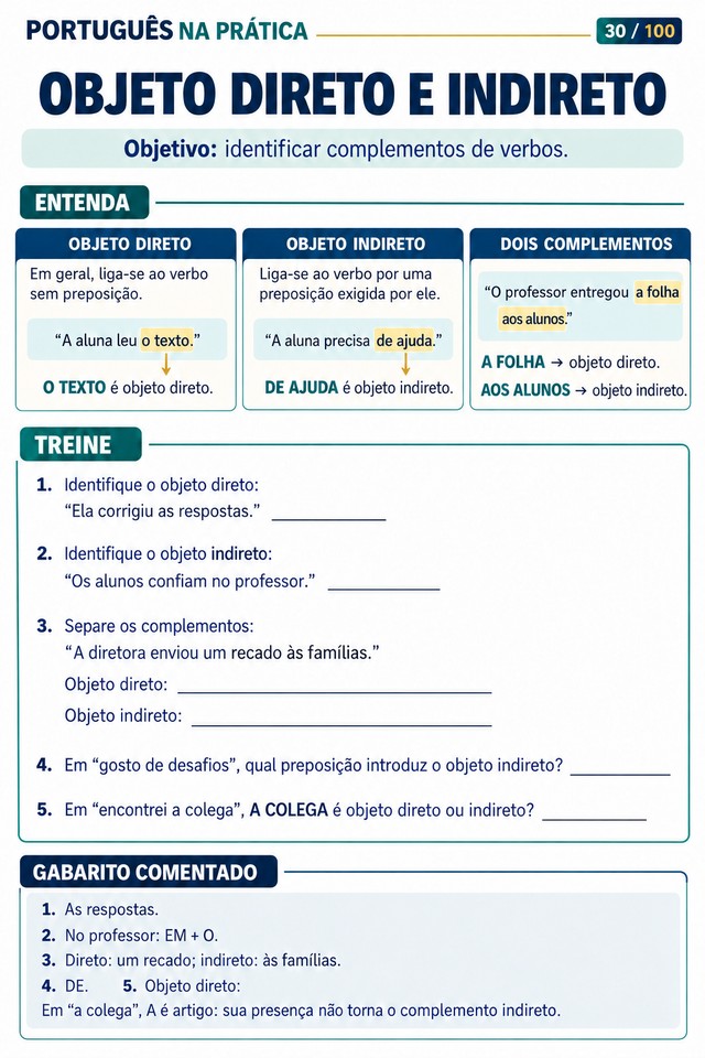 Dois complementos: objeto direto e indireto