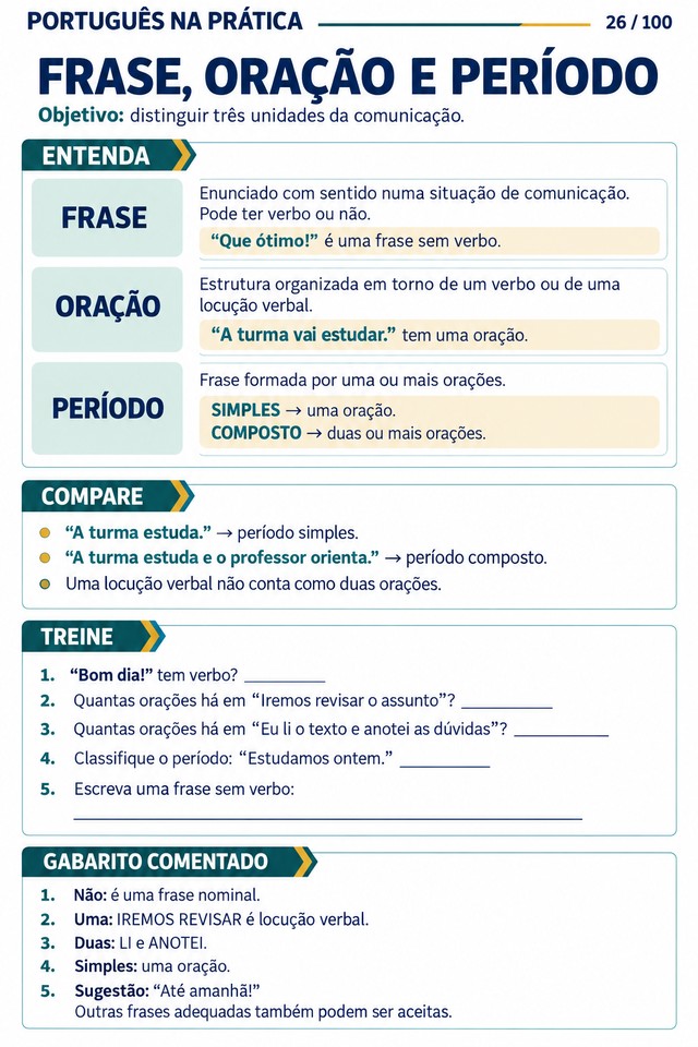 Frase, oração e período