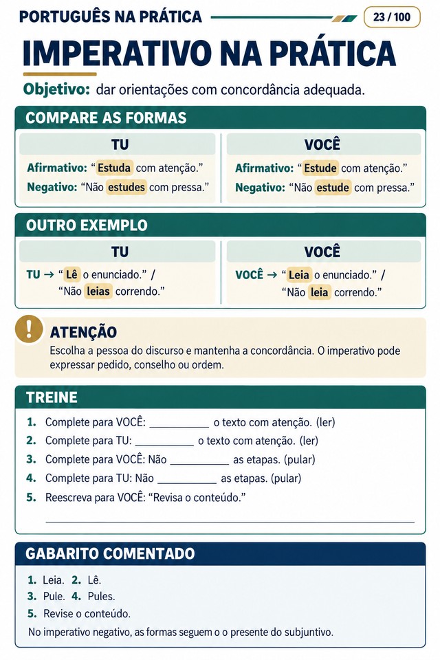 Imperativo na prática: tu e você